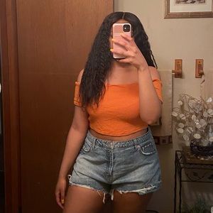 Orange Off the Shoulder Summer Top✨